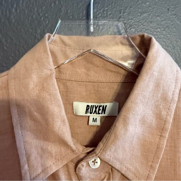 Ruxen Linen Blend Button Down Shirt Size M - Picture 4 of 4